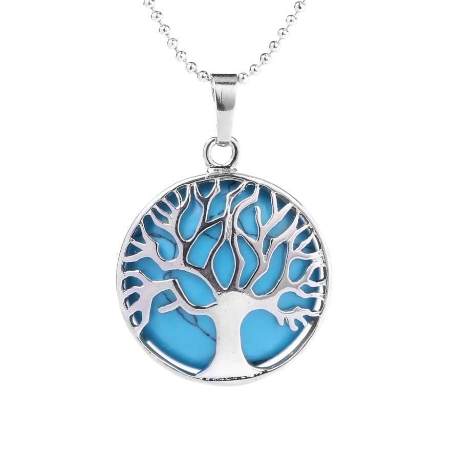 pendentif arbre de vie turquoise