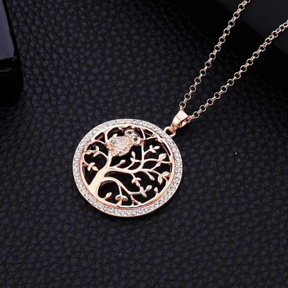 collier Hibou Or Rose