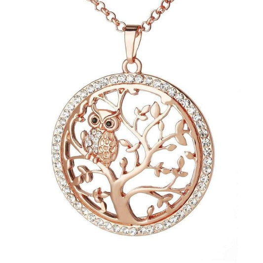 Pendentif Hibou Or Rose