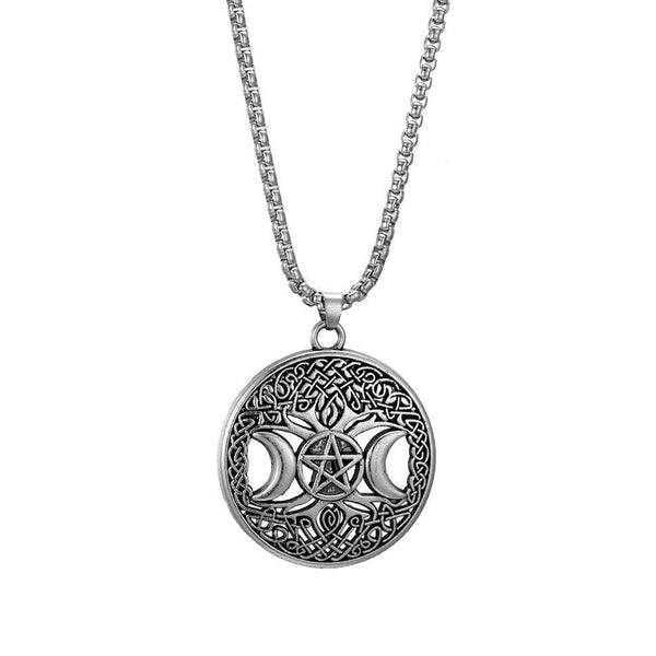 PROSTEEL Collier Pentagramme Homme Acier Inoxydable Plaqué Or - Pendentif Pentacle Protection