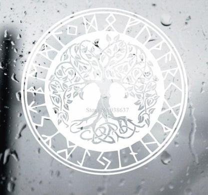 Sticker Arbre de vie celte blanc