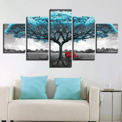 Peinture arbre Bleu
