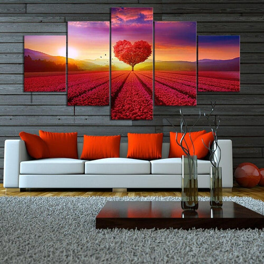 Tableau avec Cœur Rouge