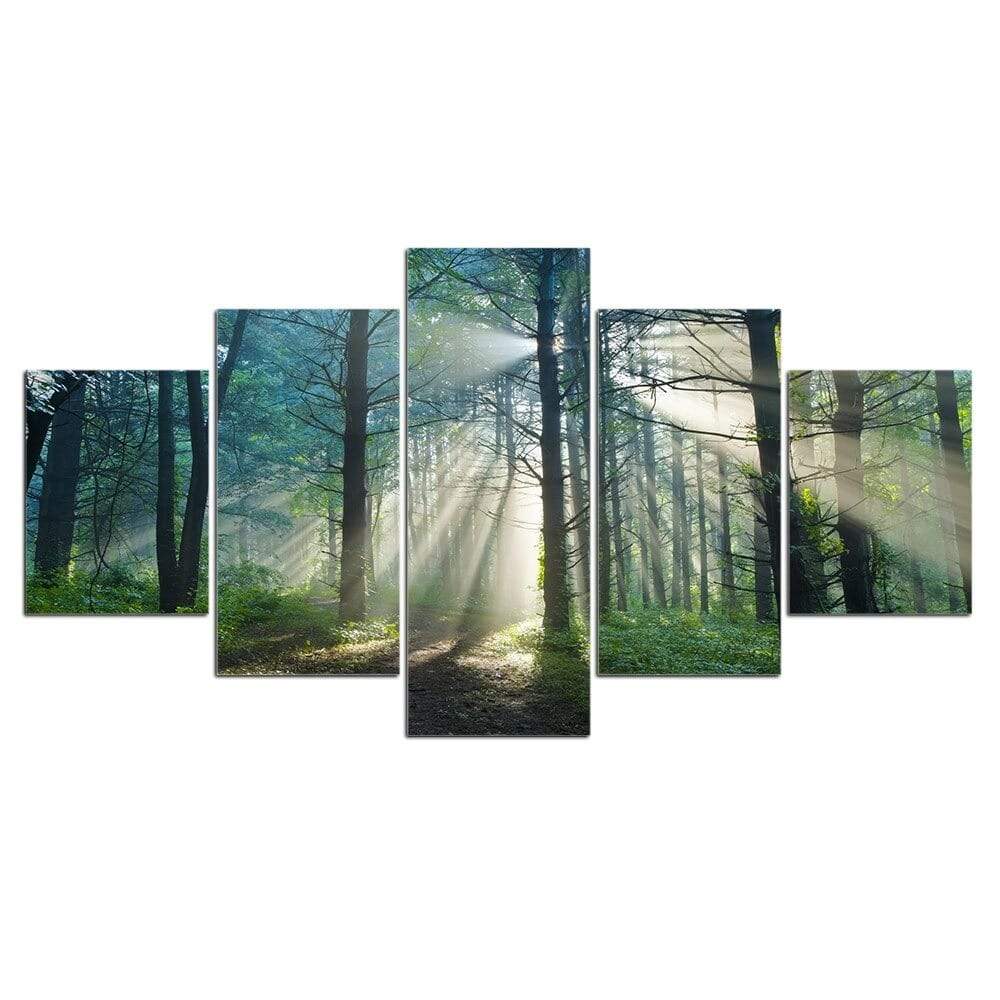 toile Forêt 5 pièces